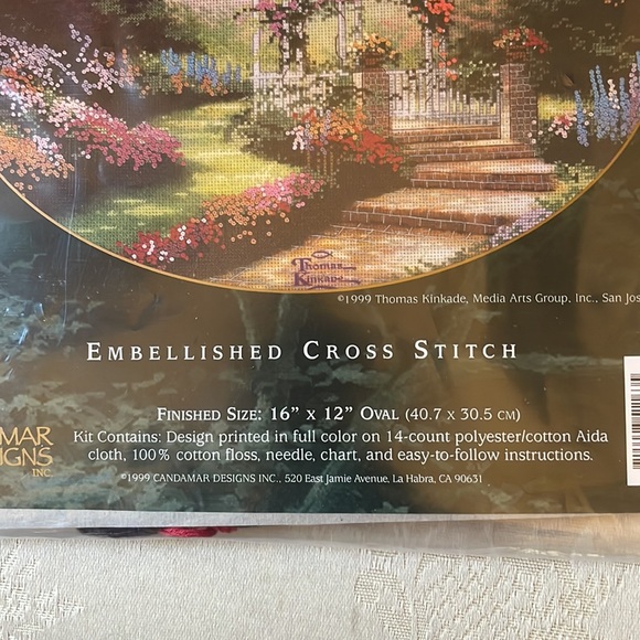 Thomas Kinkade Hidden Gazebo embellished cross stitch kit - Picture 3 of 4